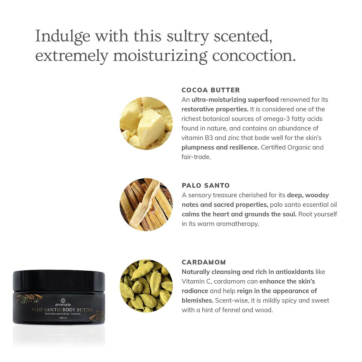 Annmarie Skin Care Palo Santo Body Butter - Rich & Decadent Body Treatment (200 ml) - Image 3