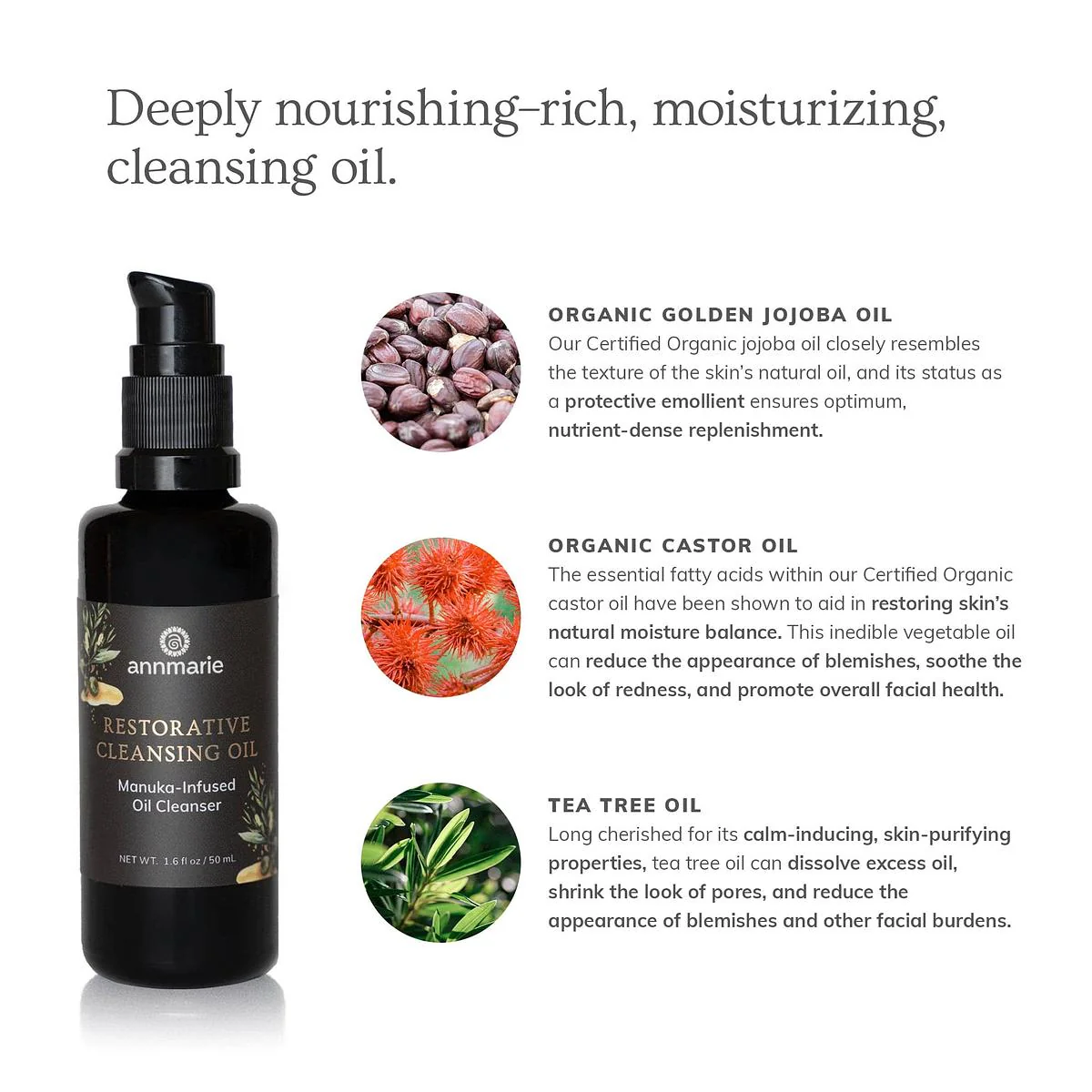 Annmarie Skin Care Restorative Cleansing Oil (50ml) - Image 3
