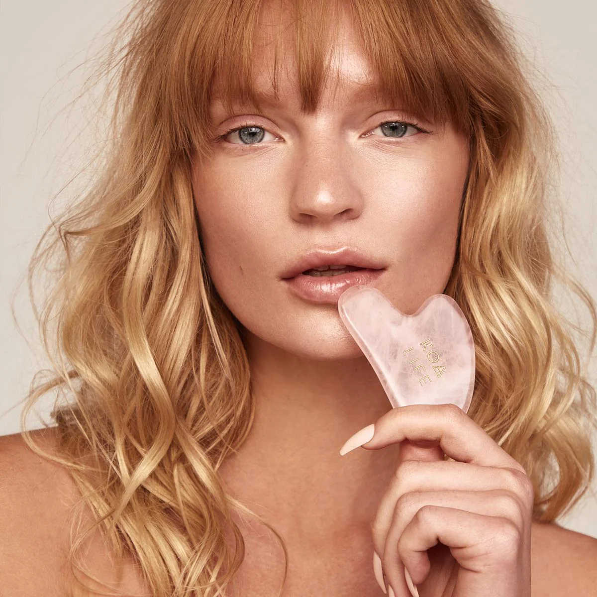 Koa Life Gua Sha | Natural Rose Quartz Stone - Image 4
