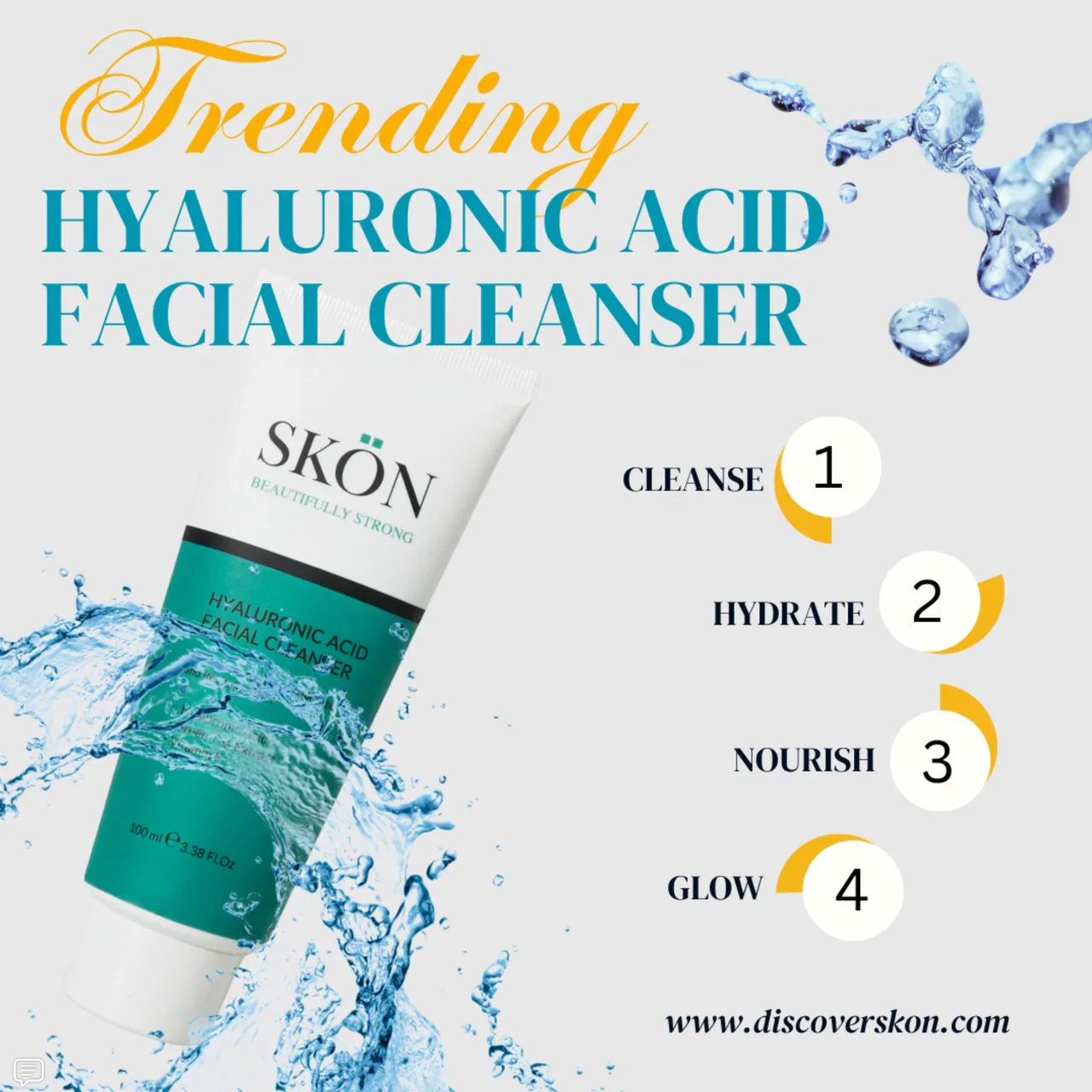 Skon Hyaluronic Acid Facial Cleanser - Image 3