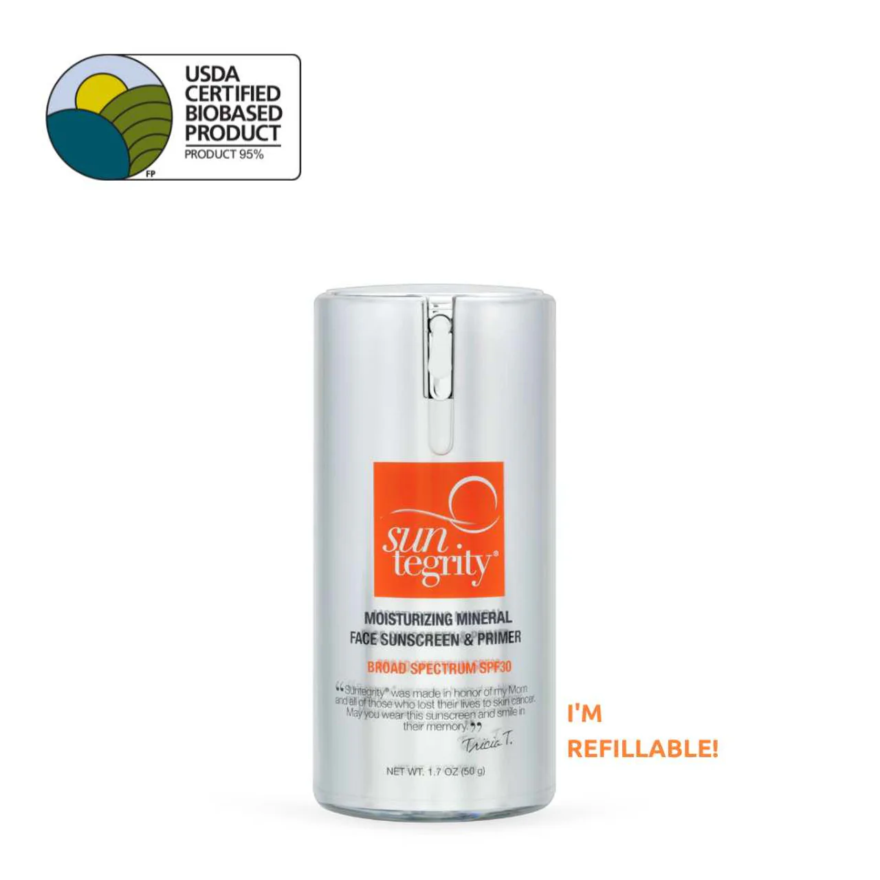 Suntegrity Moisturizing Mineral Face Sunscreen & Primer, Broad Spectrum SPF 30 - Image 3